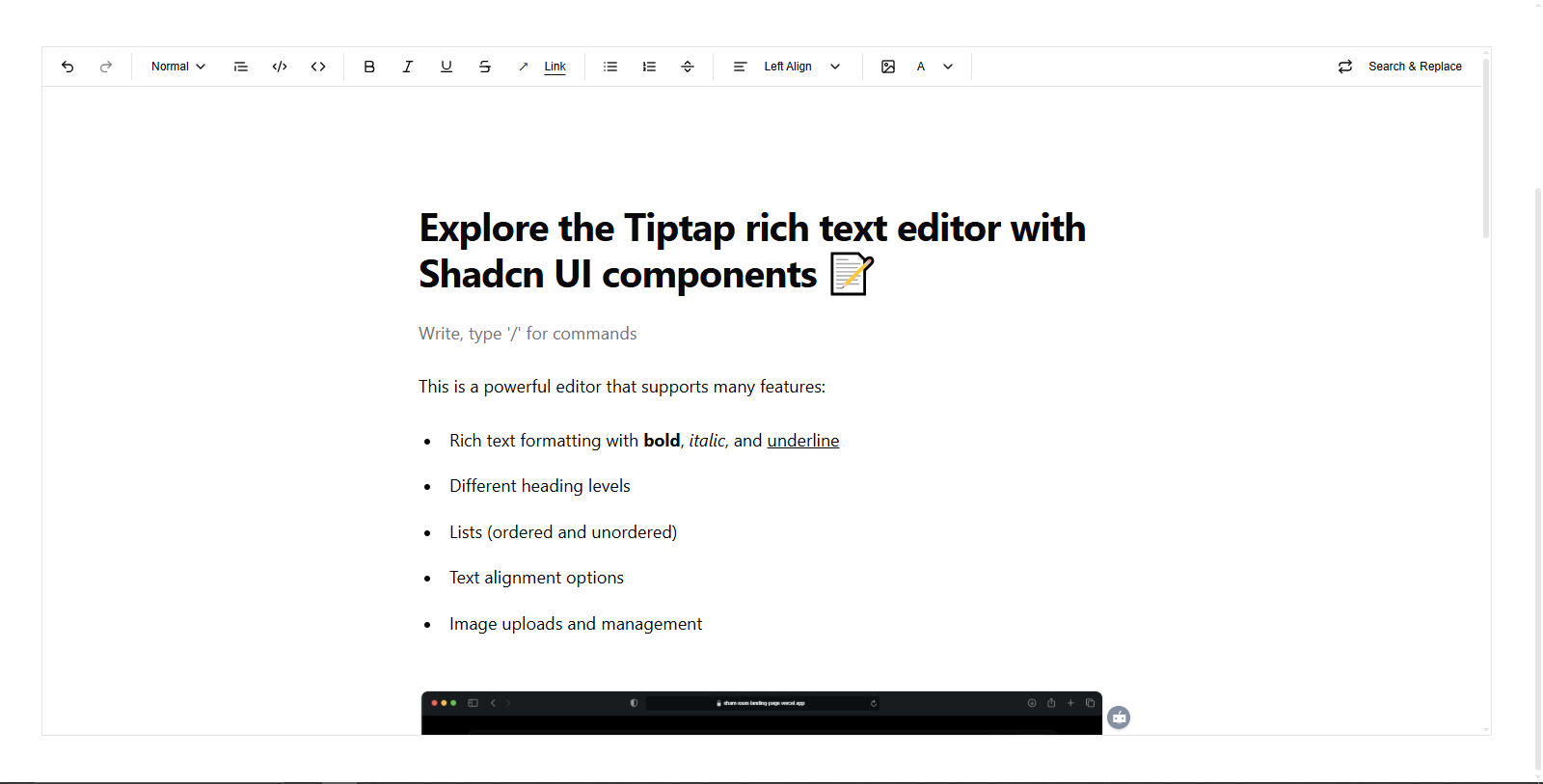 Tiptap Text Editor